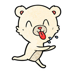rude cartoon polar bear sticking out tongue