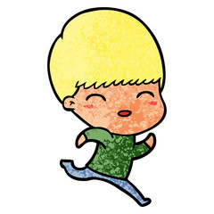 happy cartoon boy