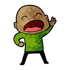 cartoon shouting bald man