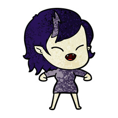 cartoon laughing vampire girl