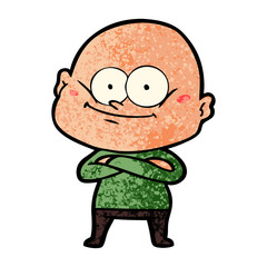 cartoon bald man staring