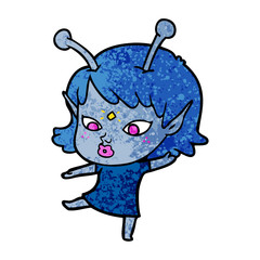 pretty cartoon alien girl
