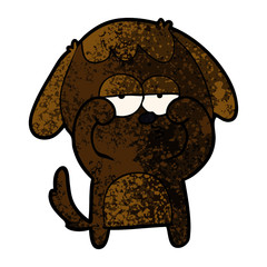 cartoon tired dog