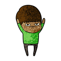 angry cartoon boy