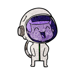 happy cartoon astronaut