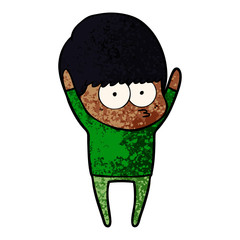 stretching cartoon boy