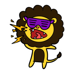 cartoon roaring lion