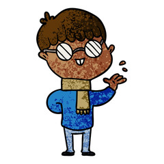 cartoon boy wearing spectacles