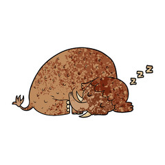 cartoon mammoth sleeping