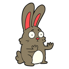 Fototapeta na wymiar cartoon scared rabbit