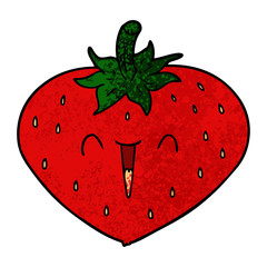 happy cartoon strawberry