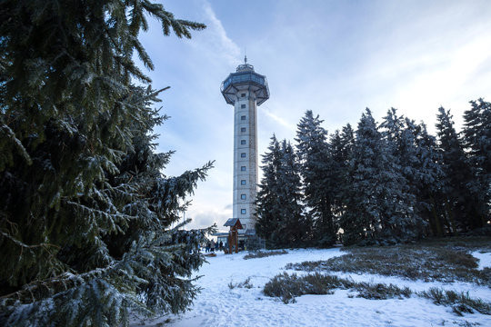 willingen germany hocheideturm tower in the winter