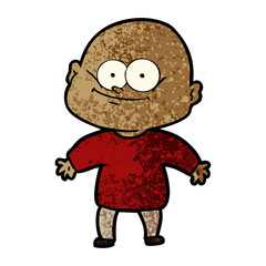 Obraz premium cartoon bald man staring