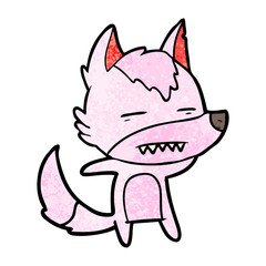 cartoon wolf showing teeth
