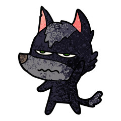 cartoon annoyed wolf
