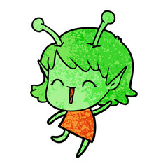 cartoon alien girl laughing