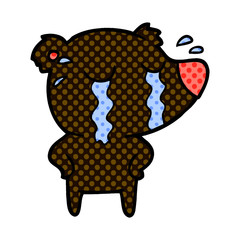 crying bear cartoon character