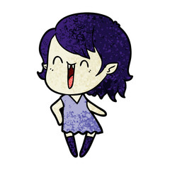 cute cartoon happy vampire girl