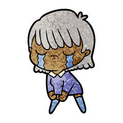 cartoon woman crying