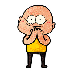 cartoon bald man staring
