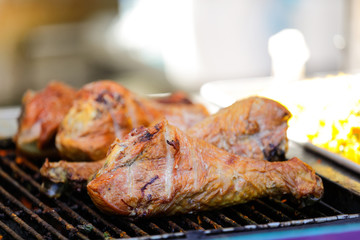 Turkey legs on the grill