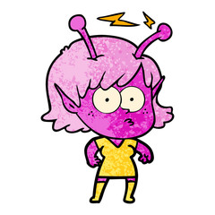 cartoon alien girl