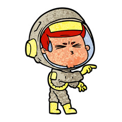 cartoon stressed astronaut