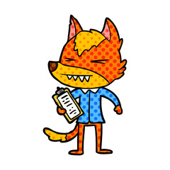 office worker fox cartoon character