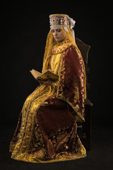 Russian queen in historical dress suit