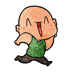 Fototapeta premium happy cartoon bald man