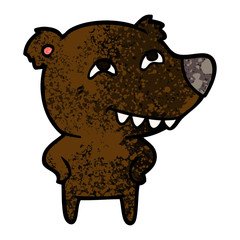 cartoon bear showing teeth