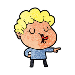 cartoon man pulling face