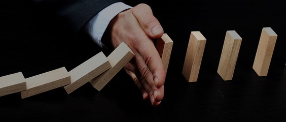 business concept of salvation from collapse