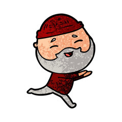 cartoon happy bearded man