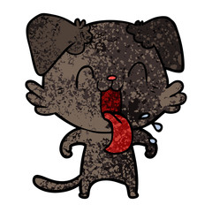 cartoon panting dog