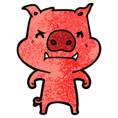 angry cartoon pig