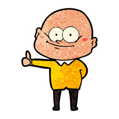 cartoon bald man staring