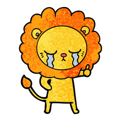 crying cartoon lion