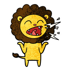 cartoon roaring lion