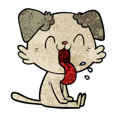 cartoon panting dog