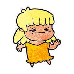 cartoon angry girl