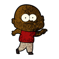 cartoon bald man staring
