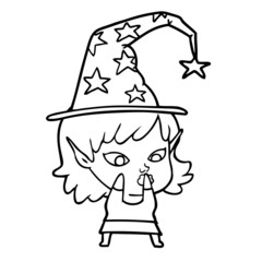 Naklejka premium pretty cartoon witch girl