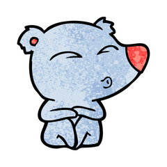 cartoon whistling bear