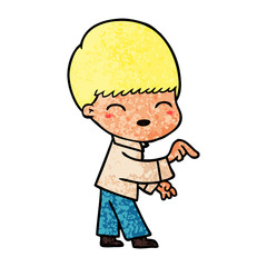 happy cartoon boy