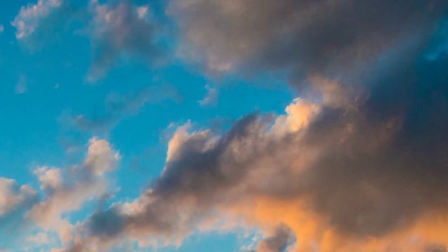 simultaneous movement of clouds of different levels, time lapses, video loop