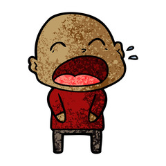cartoon shouting bald man