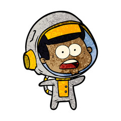 cartoon surprised astronaut