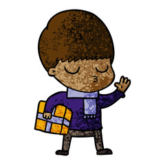 cartoon calm boy