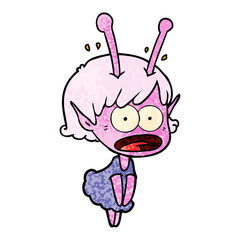 cartoon shocked alien girl